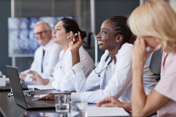 Healthcare team collaborating